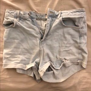 High waisted jean shorts